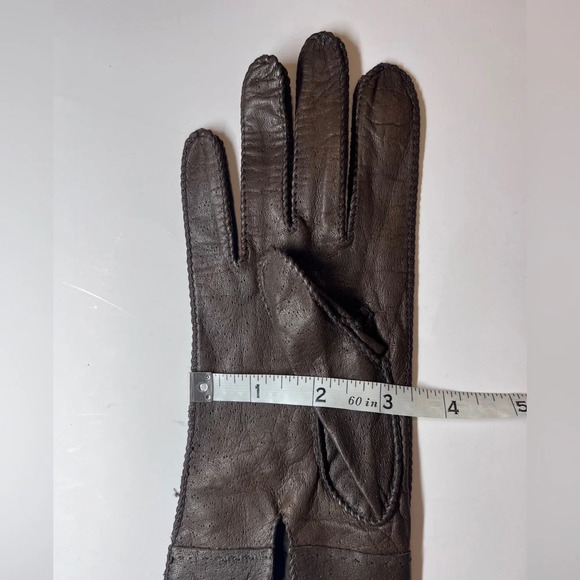 Genuine Leather Brown Winter Gloves - Picture 6 of 8